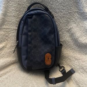 Coach Sling Pack navy blue 13”x 11”